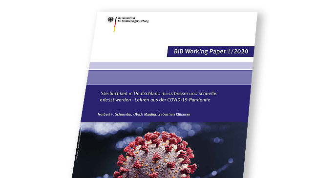 Titelbild BiB Working Paper 1/2020: Sterblichkeit in Deutschland muss besser und schneller erfasst werden - Lehren aus der COVID-19-Pandemie
