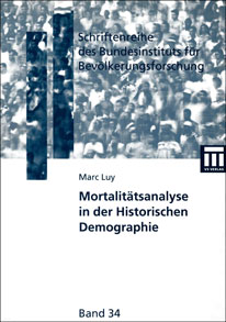Cover "Mortalitätsanalyse in der Historischen Demographie"