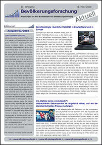Cover "Bevölkerungsforschung Aktuell 2/2010"