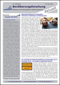Cover "Bevölkerungsforschung Aktuell 3/2010"