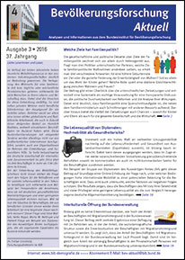 Cover "Bevölkerungsforschung Aktuell 3/2016"