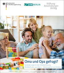 Cover „Oma und Opa gefragt? Veränderungen in der Enkelbetreuung - Wohlbefinden von Eltern - Wohlergehen von Kindern“ (refer to: Oma und Opa gefragt?)