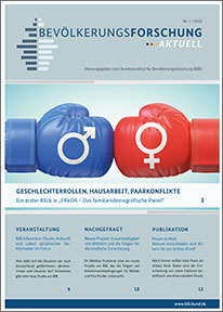 Cover &#034;Bevölkerungsforschung Aktuell 1/2023&#034; (refer to: Bevölkerungsforschung Aktuell 1/2023)