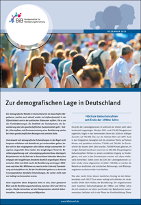 Titelseite der Beilage „Zur demografischen Lage in Deutschland“ zur Geographischen Rundschau 12/2023 (refer to: Zur demografischen Lage in Deutschland)